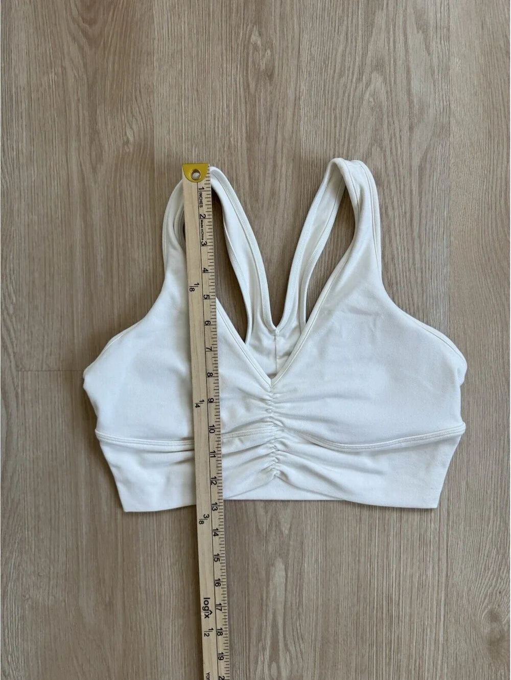 Alo Yoga Wild Thing Sports Bra Women’s Med Ivory White Good Ruched Racerback